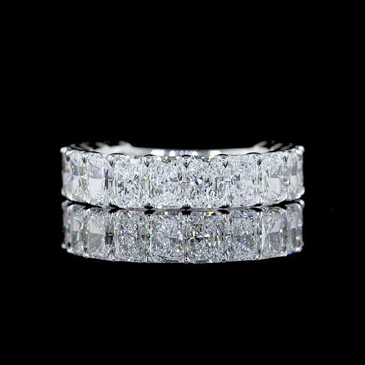 2.86 CTTW Radiant Lab Diamond 3/4 Eternity Band Sz. 6.5 14k White Gold (E Color and VS Clarity)