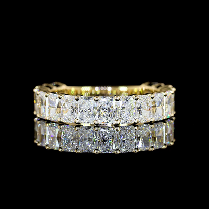 2.99 CTTW Radiant Lab Diamond 3/4 Eternity Band Sz. 6.5 14k Yellow Gold (F Color and VS1 Clarity)