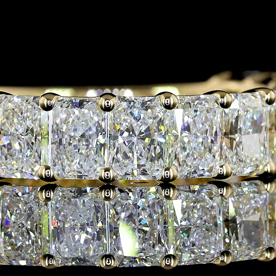 2.99 CTTW Radiant Lab Diamond 3/4 Eternity Band Sz. 6.5 14k Yellow Gold (F Color and VS1 Clarity)