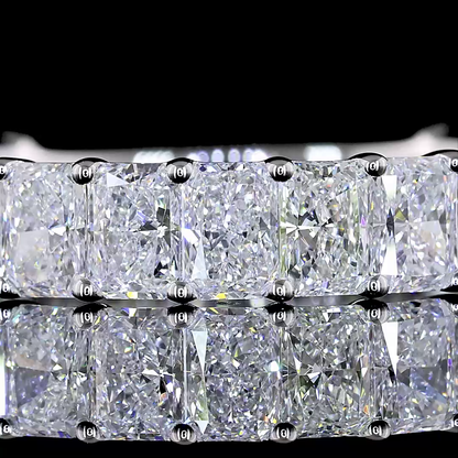4.08 CTTW Radiant Lab Diamond 3/4 Eternity Band Sz. 6.5 14k White Gold (E Color and VS Clarity)
