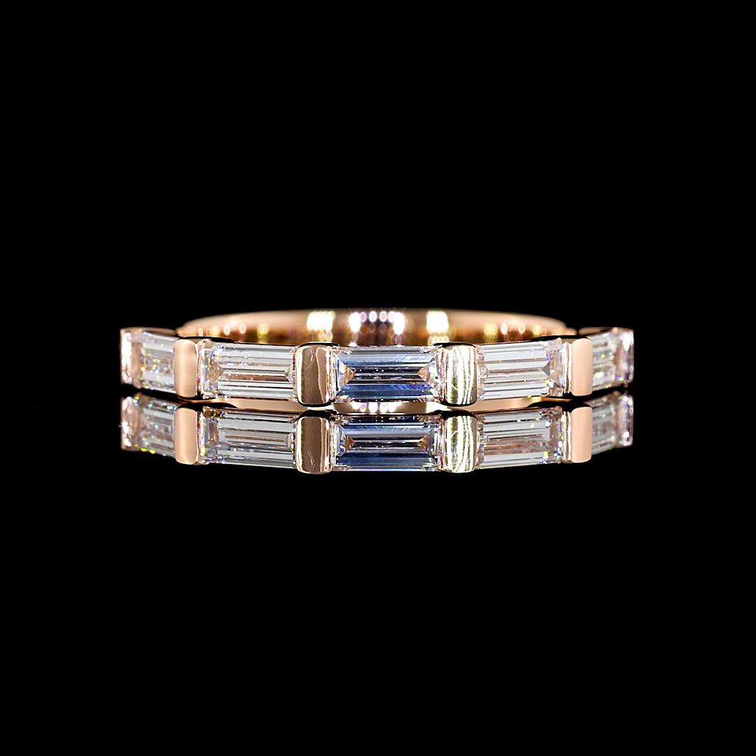 0.57 CTTW Bag Lab Grown Diamond 5 Stones Eternity Band Sz. 4.25 (E Color and VS Clarity)