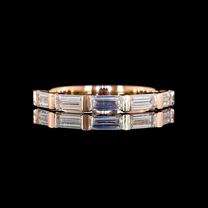 0.57 CTTW Bag Lab Grown Diamond 5 Stones Eternity Band Sz. 4.25 (E Color and VS Clarity)