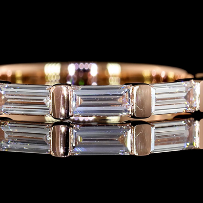 0.57 CTTW Bag Lab Grown Diamond 5 Stones Eternity Band Sz. 4.25 (E Color and VS Clarity)