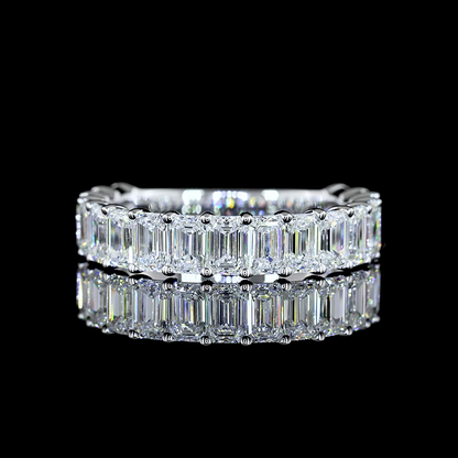 3.04 CTTW Emerald Lab Diamond 3/4 Eternity Band Sz. 6.5 14k White Gold E Color and VS Clarity jewelry-spot-usa