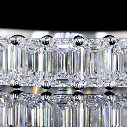 3.04 CTTW Emerald Lab Diamond 3/4 Eternity Band Sz. 6.5 14k White Gold E Color and VS Clarity jewelry-spot-usa