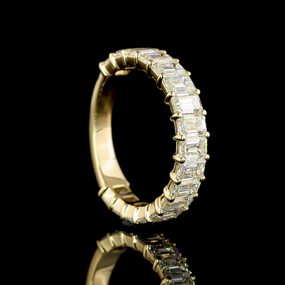 3.10 CTTW Emerald Lab Diamond 3/4 Eternity Band Sz. 6.5 14k Yellow Gold E Color and VS Clarity jewelry-spot-usa