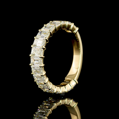 3.10 CTTW Emerald Lab Diamond 3/4 Eternity Band Sz. 6.5 14k Yellow Gold E Color and VS Clarity jewelry-spot-usa