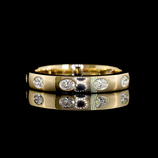 0.37 CTTW Oval Lab Diamond Full Eternity Sz. 6.5 14k Yellow Gold E Color and VS Clarity jewelry-spot-usa