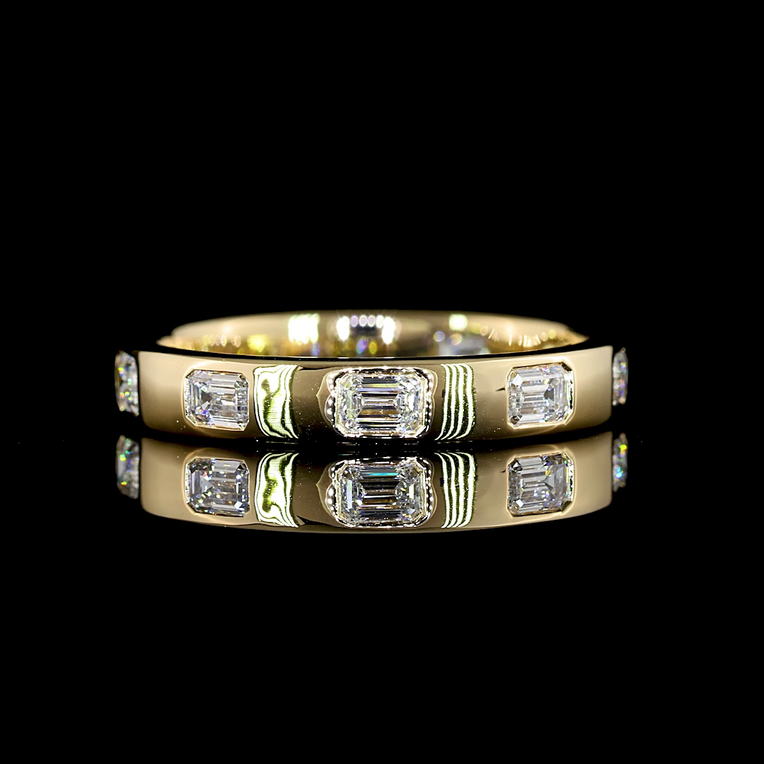 0.66 CTTW Emerald Lab Diamond Full Eternity Sz. 6.5 14k Yellow Gold (E Color and VS1 Clarity)