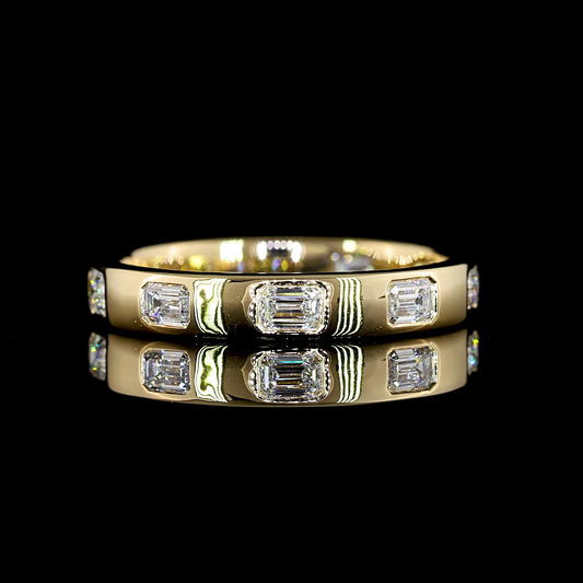 0.66 CTTW Emerald Lab Diamond Full Eternity Sz. 6.5 14k Yellow Gold (E Color and VS1 Clarity)