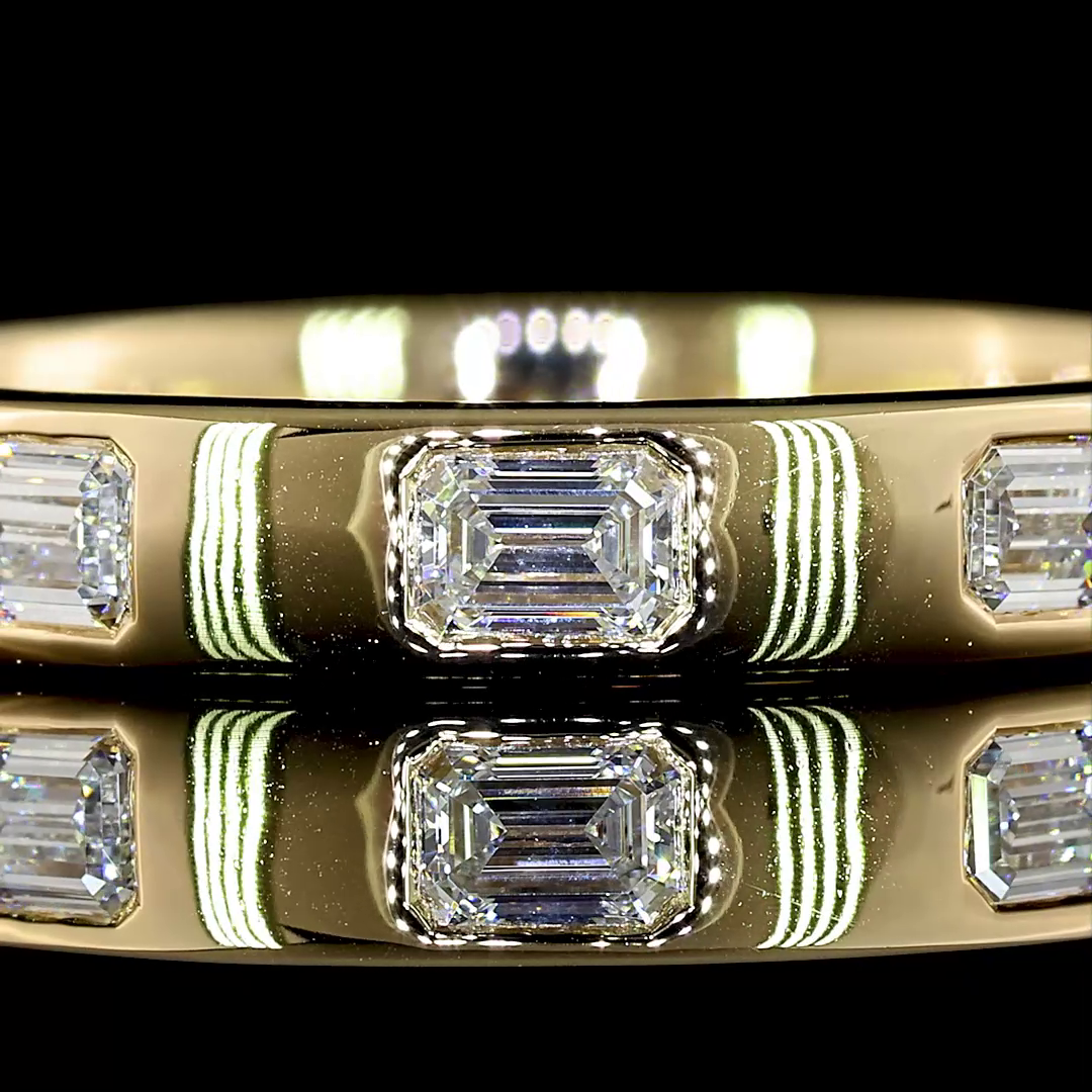 0.66 CTTW Emerald Lab Diamond Full Eternity Sz. 6.5 14k Yellow Gold (E Color and VS1 Clarity)