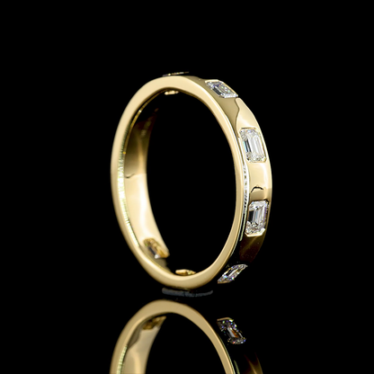 0.66 CTTW Emerald Lab Diamond Full Eternity Sz. 6.5 14k Yellow Gold (E Color and VS1 Clarity)