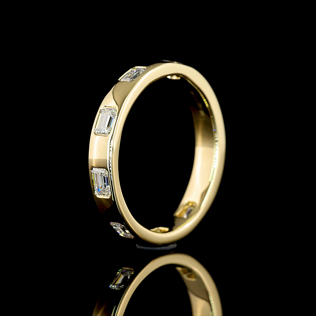 0.66 CTTW Emerald Lab Diamond Full Eternity Sz. 6.5 14k Yellow Gold (E Color and VS1 Clarity)
