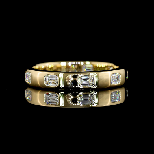 0.66 CTTW Emerald Lab Diamond Full Eternity Sz. 6.5 14k Yellow Gold (E Color and VS1 Clarity)