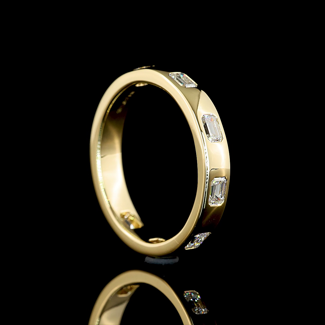 0.66 CTTW Emerald Lab Diamond Full Eternity Sz. 6.5 14k Yellow Gold (E Color and VS1 Clarity)