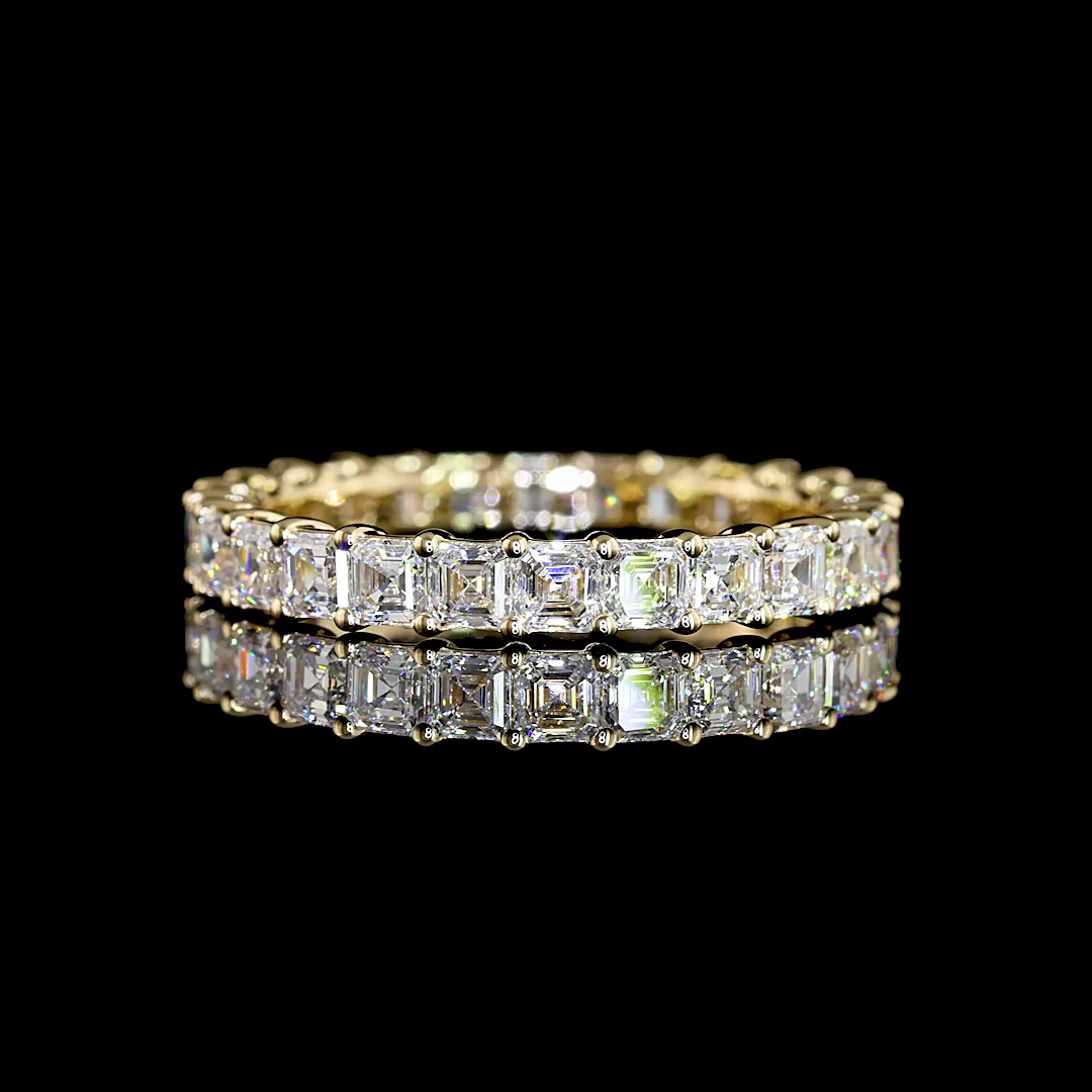 2.12 CTTW Asscher Lab Diamond Full Eternity (E Color and VS1 Clarity)
