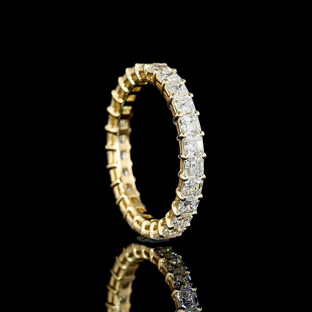 2.12 CTTW Asscher Lab Diamond Full Eternity (E Color and VS1 Clarity)