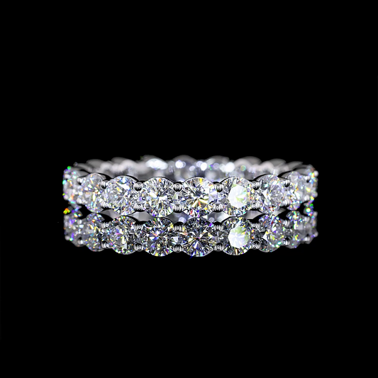 2.06 CTTW Round Lab Diamond Full Eternity Sz. 5.5 14k White Gold E Color and VS Clarity jewelry-spot-usa