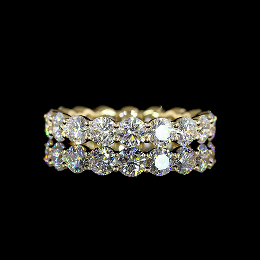 2.72 CTTW Round Lab Diamond Full Eternity Sz. 5.5 14k Yellow Gold E Color and VS Clarity jewelry-spot-usa