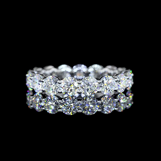 3.16 CTTW Round Lab Diamond Full Eternity Sz. 5.5 14k White Gold (E Color and VS1 Clarity)
