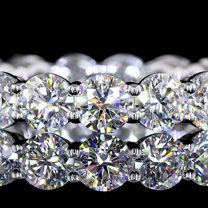 3.16 CTTW Round Lab Diamond Full Eternity Sz. 5.5 14k White Gold (E Color and VS1 Clarity)