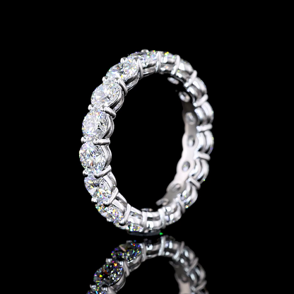 3.16 CTTW Round Lab Diamond Full Eternity Sz. 5.5 14k White Gold (E Color and VS1 Clarity)