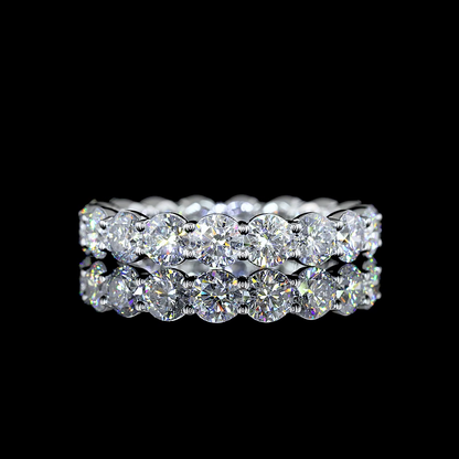 3.11 CTTW Round Lab Diamond Full Eternity Sz. 6.5 14k White Gold (E Color and VS Clarity)