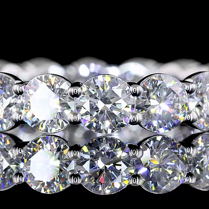 3.11 CTTW Round Lab Diamond Full Eternity Sz. 6.5 14k White Gold (E Color and VS Clarity)