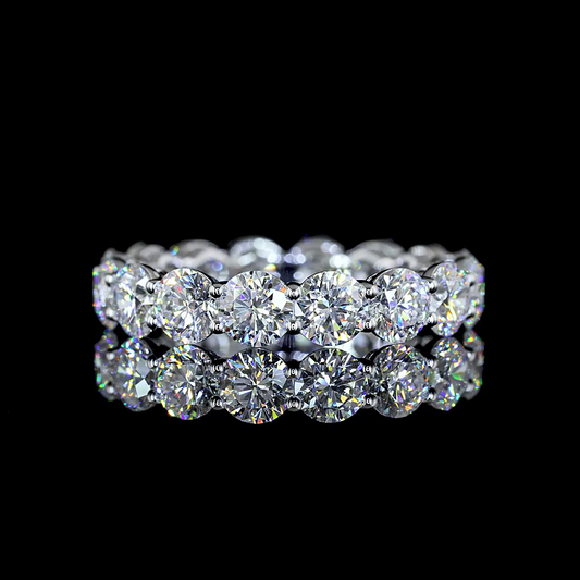 4.46 CTTW Round Lab Diamond Full Eternity Sz. 6.5 14k White Gold E Color and VS2 Clarity jewelry-spot-usa