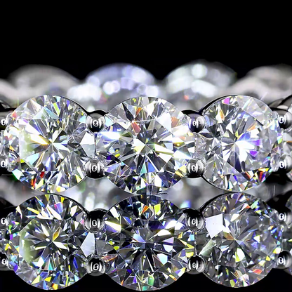 4.46 CTTW Round Lab Diamond Full Eternity Sz. 6.5 14k White Gold E Color and VS2 Clarity jewelry-spot-usa