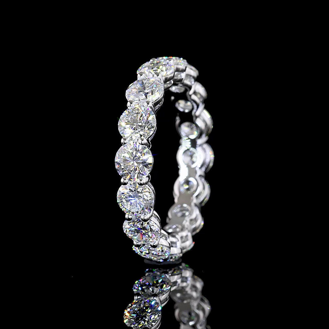 4.46 CTTW Round Lab Diamond Full Eternity Sz. 6.5 14k White Gold E Color and VS2 Clarity jewelry-spot-usa