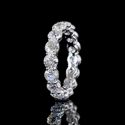 4.46 CTTW Round Lab Diamond Full Eternity Sz. 6.5 14k White Gold E Color and VS2 Clarity jewelry-spot-usa