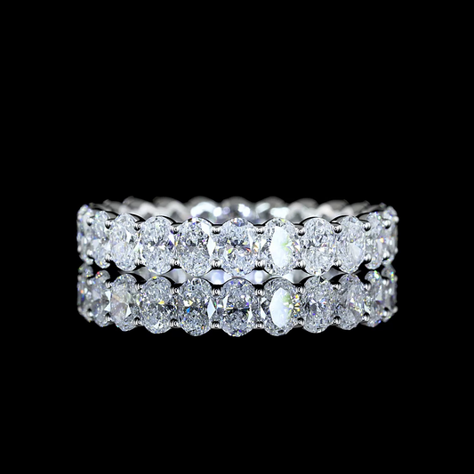 2.32 CTTW Oval Lab Diamond Full Eternity Sz. 6.5 (E Color and VS Clarity)