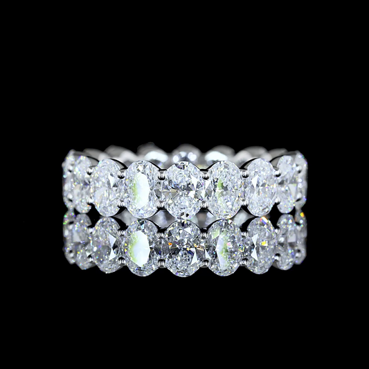 4.10 CTTW Oval Lab Diamond Full Eternity Sz. 5.5 14k White Gold E Color and VS Clarity jewelry-spot-usa