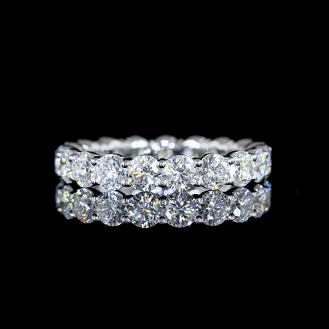 2.23 CTTW Round Lab Diamond Full Eternity Sz. 4.75 14k White Gold (E Color and VS Clarity)