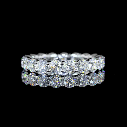 2.23 CTTW Round Lab Diamond Full Eternity Sz. 4.75 14k White Gold (E Color and VS Clarity)