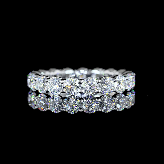 2.23 CTTW Round Lab Diamond Full Eternity Sz. 4.75 14k White Gold (E Color and VS Clarity)