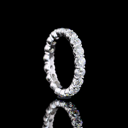 2.23 CTTW Round Lab Diamond Full Eternity Sz. 4.75 14k White Gold (E Color and VS Clarity)