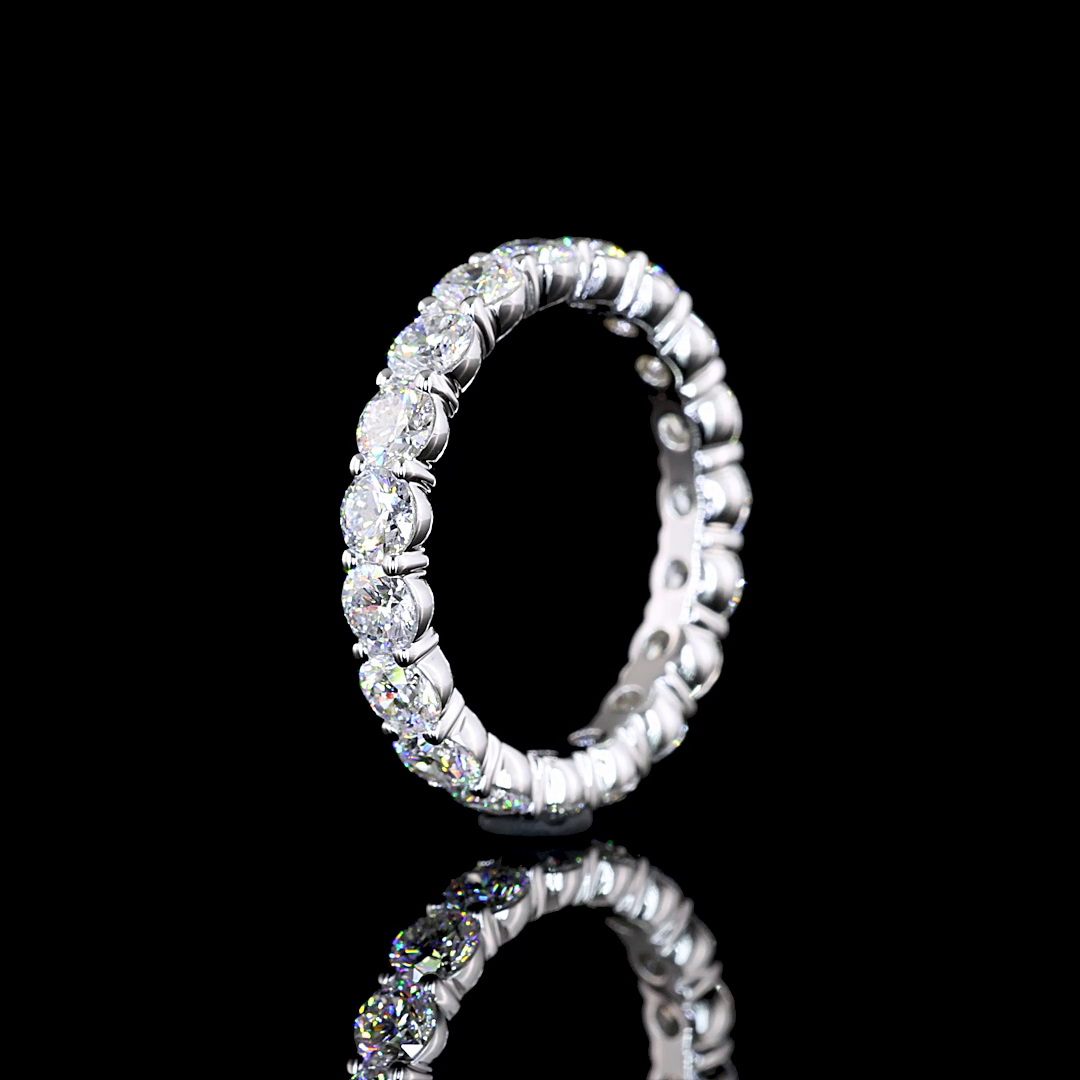 2.23 CTTW Round Lab Diamond Full Eternity Sz. 4.75 14k White Gold (E Color and VS Clarity)