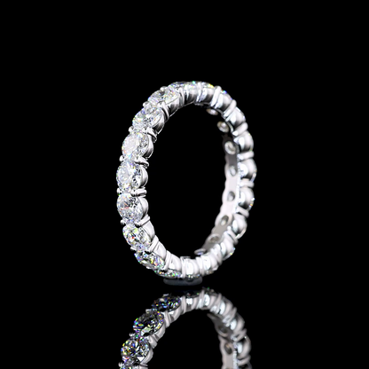 2.23 CTTW Round Lab Diamond Full Eternity Sz. 4.75 14k White Gold (E Color and VS Clarity)