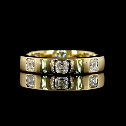 0.83 CTTW Asscher Lab Diamond Full Eternity Sz. 6 14k Yellow Gold E Color and VS Clarity jewelry-spot-usa
