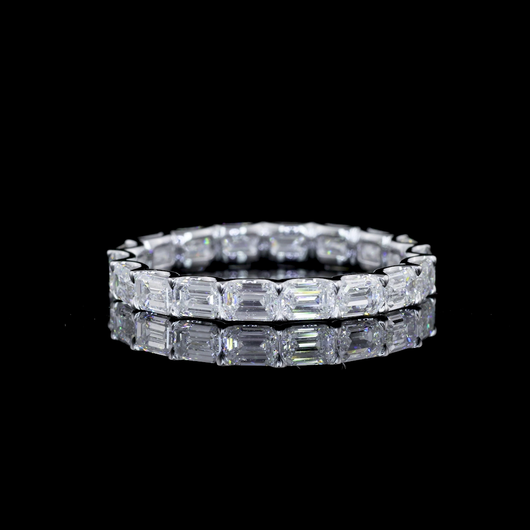 2.14 CTTW Emerald Lab Grown Diamond Full Eternity Sz. 6.5 (F Color and VS2 Clarity)