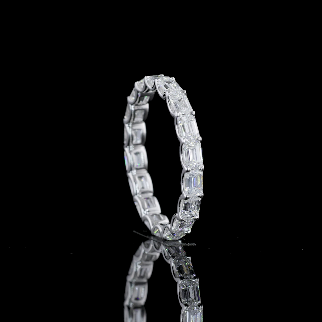 2.14 CTTW Emerald Lab Grown Diamond Full Eternity Sz. 6.5 (F Color and VS2 Clarity)