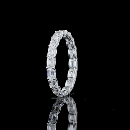 2.14 CTTW Emerald Lab Grown Diamond Full Eternity Sz. 6.5 (F Color and VS2 Clarity)