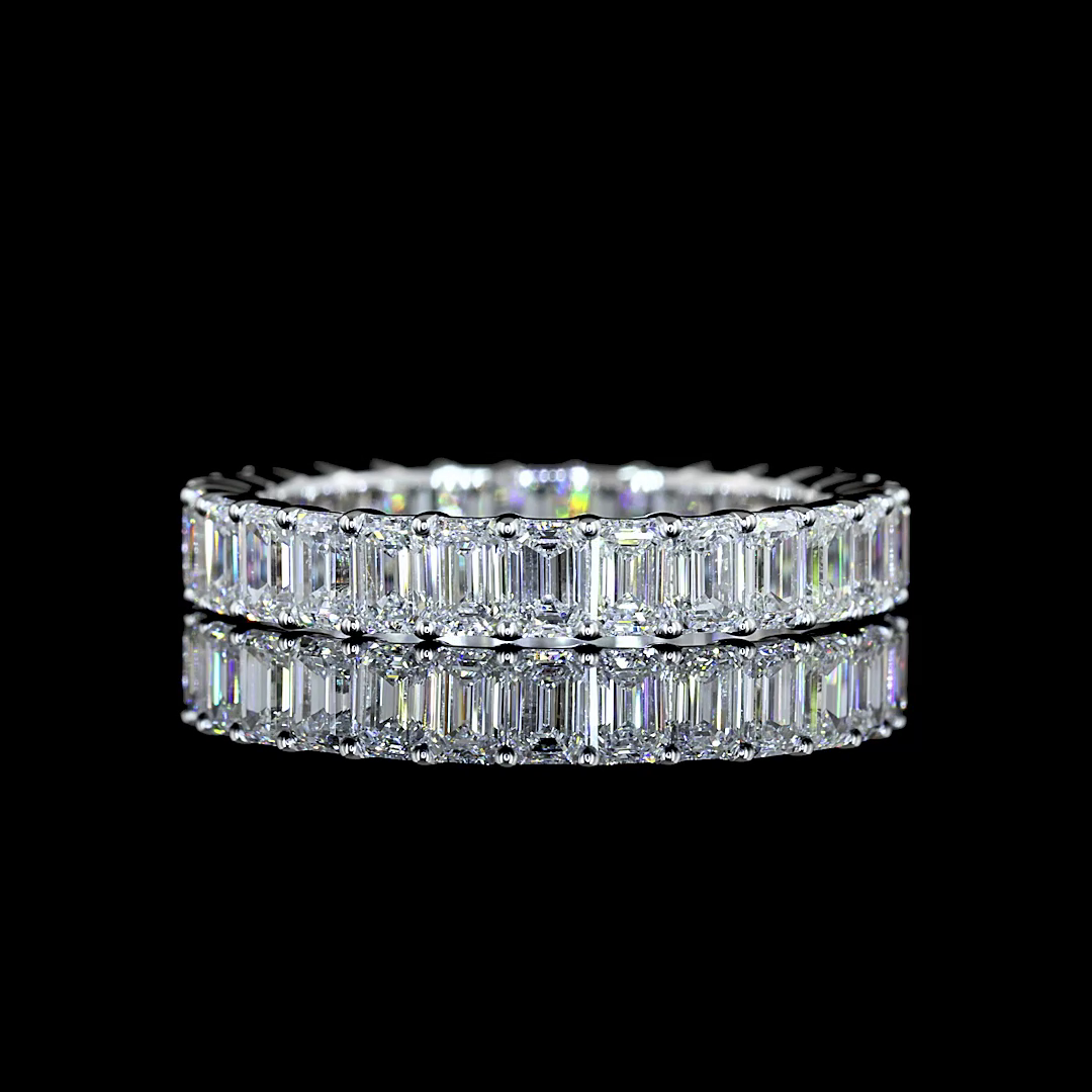 2.51 CTTW Emerald Lab Diamond Full Eternity Sz. 5.5 14k White Gold F Color and VS1 Clarity jewelry-spot-usa