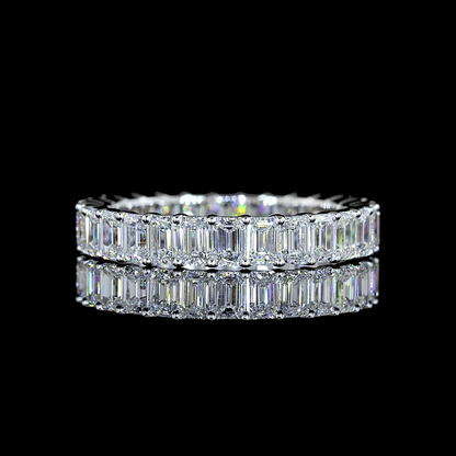 2.51 CTTW Emerald Lab Diamond Full Eternity Sz. 5.5 14k White Gold F Color and VS1 Clarity jewelry-spot-usa