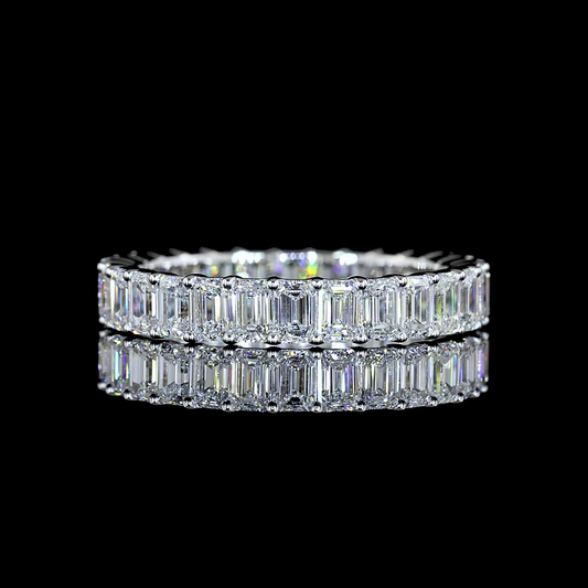 2.51 CTTW Emerald Lab Diamond Full Eternity Sz. 5.5 14k White Gold F Color and VS1 Clarity jewelry-spot-usa