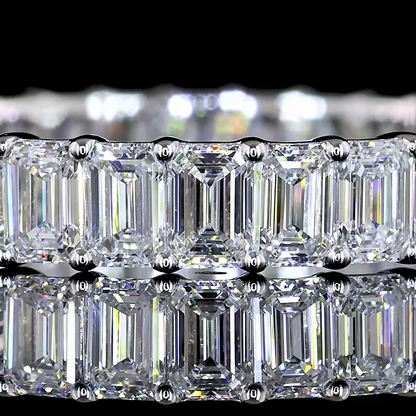 2.51 CTTW Emerald Lab Diamond Full Eternity Sz. 5.5 14k White Gold F Color and VS1 Clarity jewelry-spot-usa