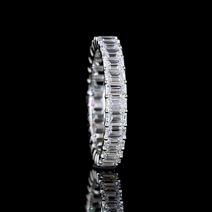 2.51 CTTW Emerald Lab Diamond Full Eternity Sz. 5.5 14k White Gold F Color and VS1 Clarity jewelry-spot-usa