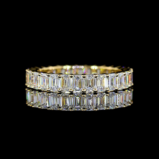 2.41 CTTW Emerald Lab Diamond Full Eternity Sz. 5.5 14k Yellow Gold E Color and VS Clarity jewelry-spot-usa